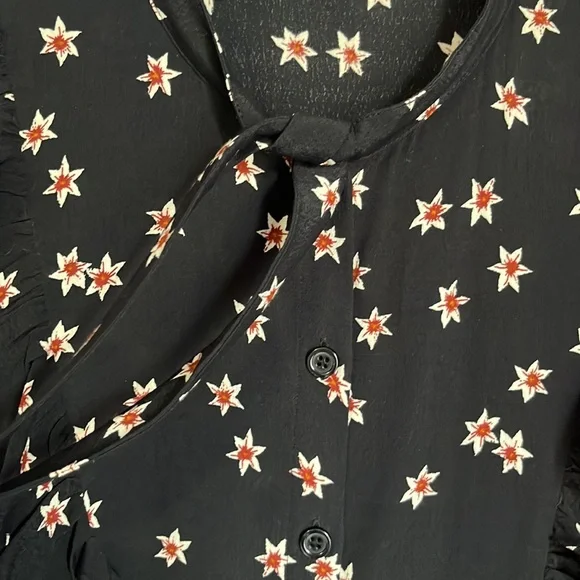 & OTHER STORIES FLORAL PRINTED RUFFLE BIB MIDI DRESS - Picture 7 of 15